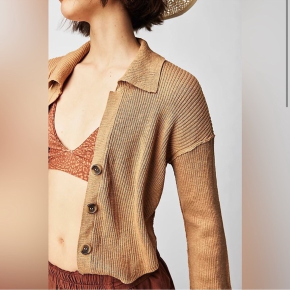 Free People Ella Sweater Shirt in Iced Coffee Size XS New With Tags! - Picture 2 of 9